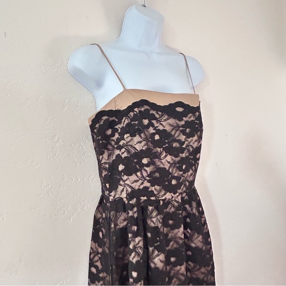 Vintage 90s Y2K Black Lace Satin Dress size M - Picture 3 of 13